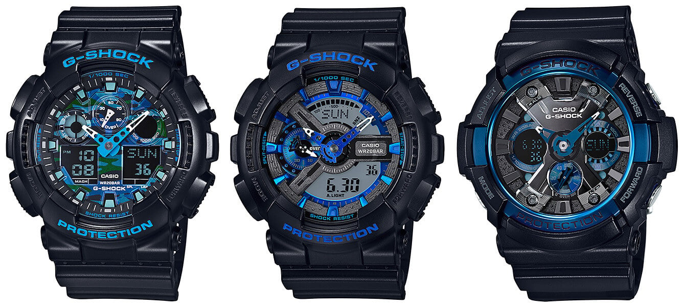 G-Shock Cool Blue and Solid Red Big Case