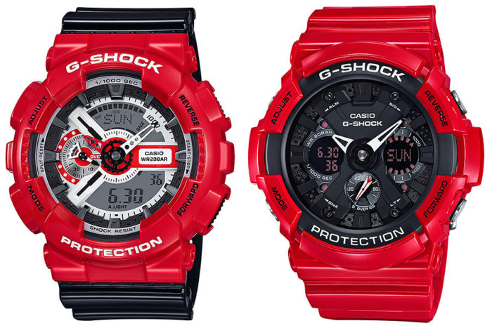 G-Shock GA110RD-4A and GA201RD-4A Red Color Theme Collection