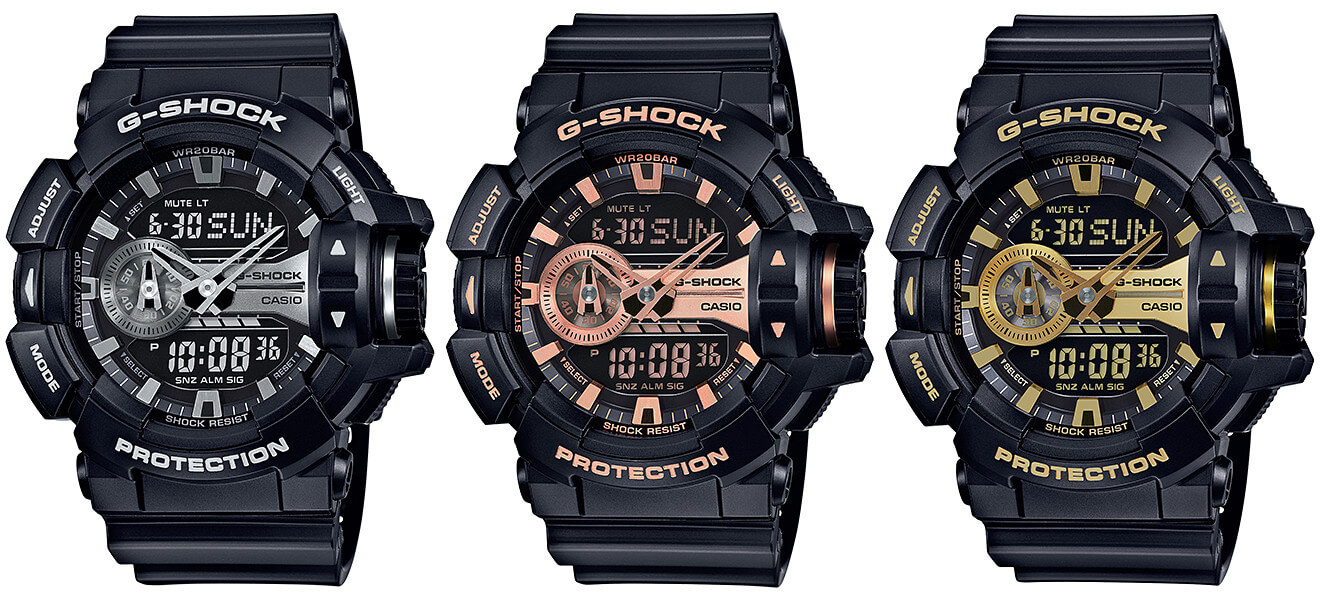 black and rose gold g shock watch