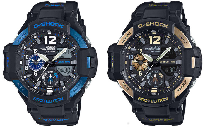 G-Shock Gravitymaster GA-1100-2B and GA-1100-9G