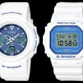 G-Shock White and Light Blue Series AWG-M100SWB-7AJF AWG-M510SWB-7AJF DW-5600WB-7JF GA-110WB-7AJF