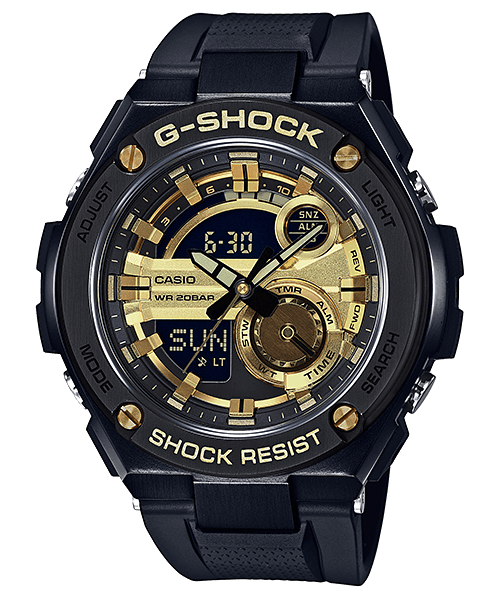 New G-Shock G-STEEL GST-210 Watches: Black & Gold, Black & White, Gold IP with Stainless Steel Band, Marbled Bands - G-Central G-Shock Fan Site New G-Shock G-STEEL GST-210 Watches: Black & Gold, Black & White, Gold IP with Stainless Steel Band, Marbled Bands - G-Central G-Shock Fan Site