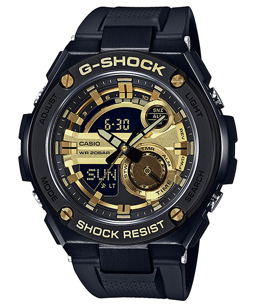 New G-Shock G-STEEL GST-210 Watches: Black & Gold, Black & White