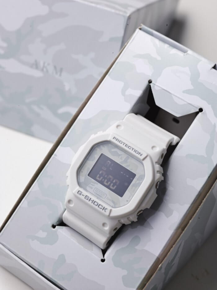 AKM 10th Anniversay x G-Shock DW-5600E White Camouflage