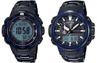 Casio Pro Trek PRW-3100YT-1JF and RW-6100YT-1BJF Blue Moment Series with Titanium Metal Band