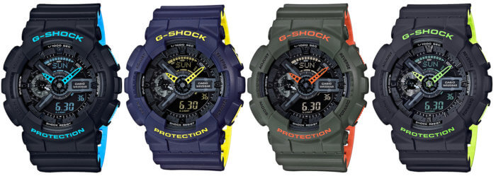 G-Shock GA-110LN Layered Neon Color GA-110LN-1A GA-110LN-2A GA-110LN-3A GA-110LN-8A