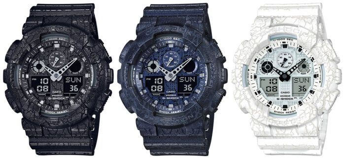 G-Shock Cracked Ground Pattern Series GA-100CG-1A GA-100CG-2A GA-100CG-7A