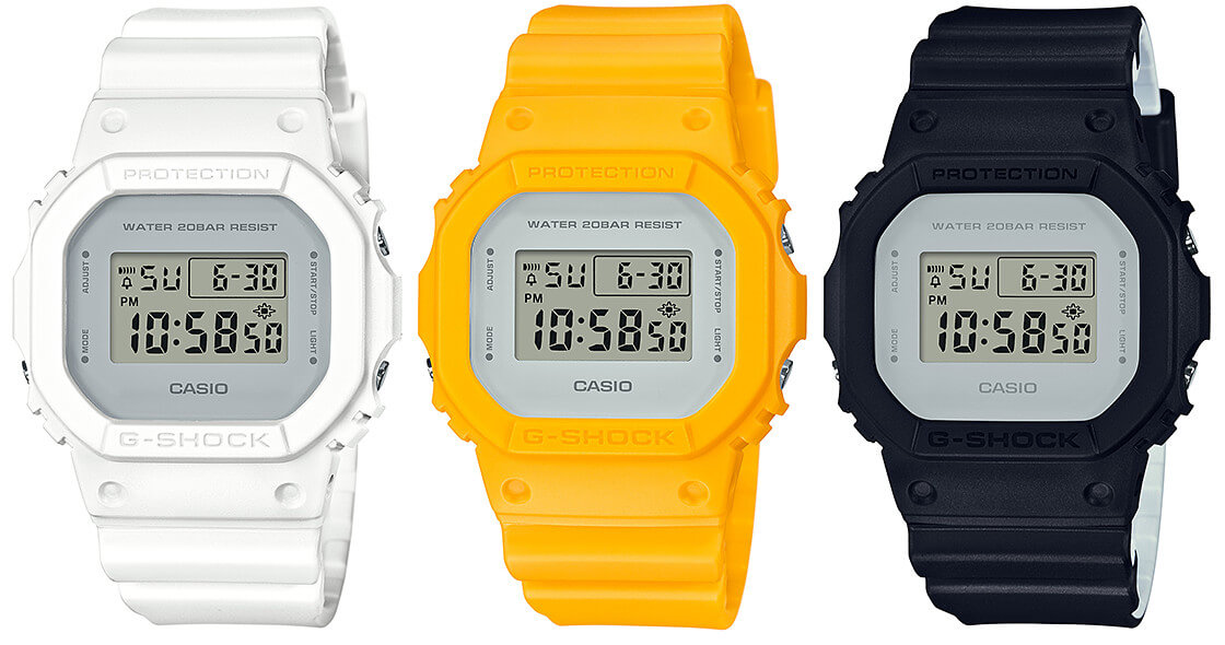 El icónico G-Shock DW-5600 en amarillo, azul y verde