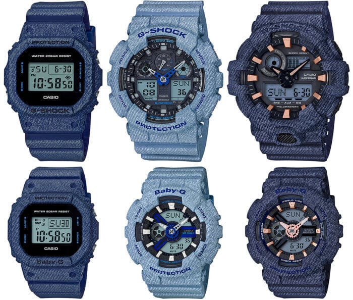 G-Shock Denim DW-5600DE-2JF GA-100DE-2AJF  GA-700DE-2AJF Baby-G BGD-560DE-2JF BA-110DE-2A1JF  BA-110DE-2A2JF