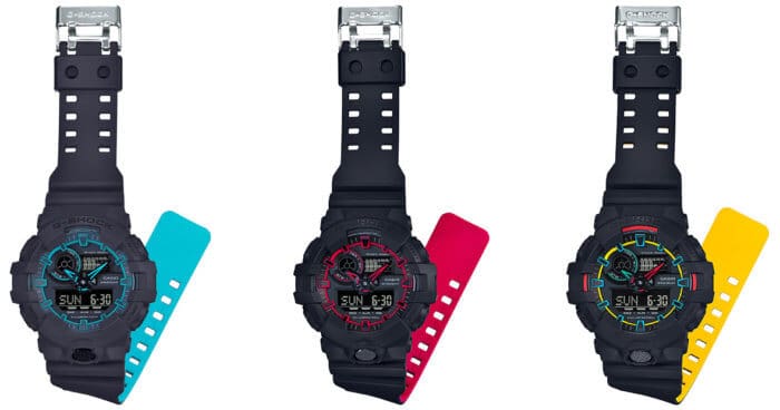 G-Shock GA-700SE-1A2 GA-700SE-1A4JF GA-700SE-1A9JF Layered Neon Colors Bands