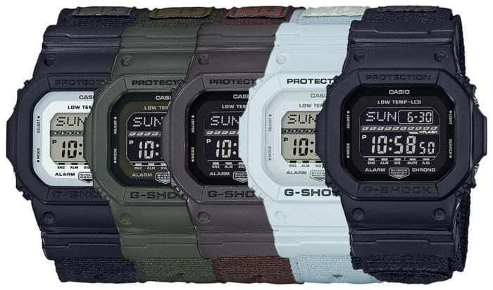 G-Shock G-LIDE Cloth Band GLS-5600CL-1JF GLS-5600CL-3JF GLS-5600CL-5JF GLS-5600CL-7JF GLS-5600WCL-1JF