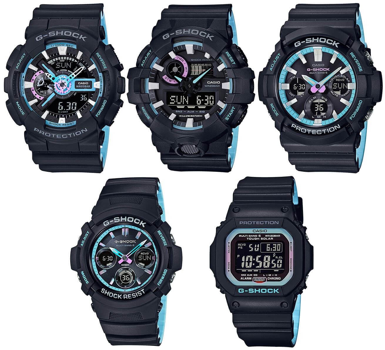 G-Shock Pearl Blue Neon Accent Collection - G-Central G-Shock Fan Site