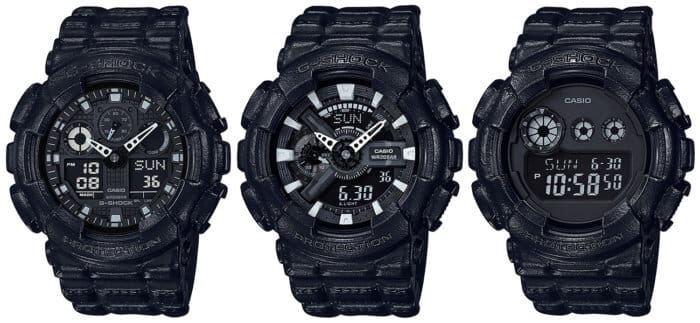 G-Shock Black Leather Texture GA-100BT-1A GA-110BT-1A GD-120BT-1