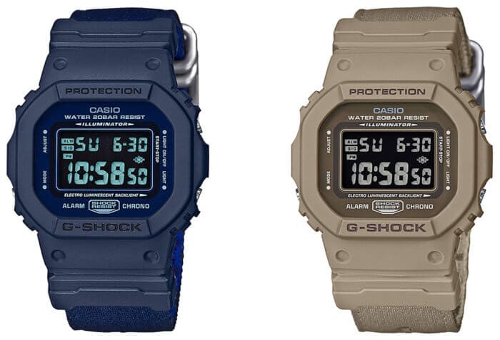 G-Shock DW-5600LU-2 and beige DW-5600LU-8