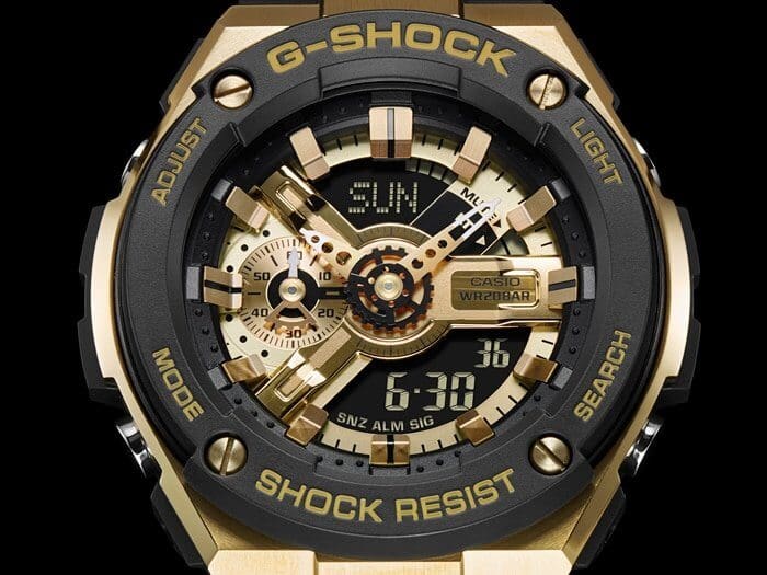 g shock black gold price