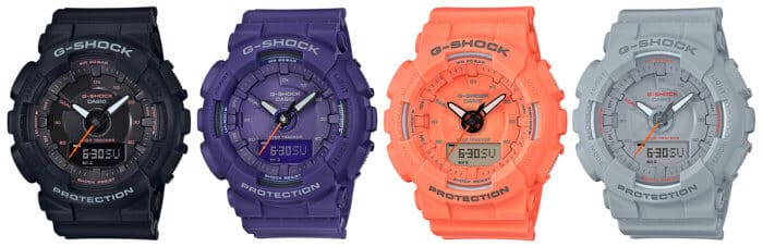 G-Shock GMA-S130VC Step Tracker in Black, Purple Orange, Gray