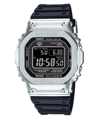 G-Shock GMW-B5000-1 Stainless Steel Case with Black Resin Bands and Reverse LCD Display