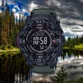 Casio Pro Trek PRW3510Y-8 Black and Olive Green with STN LCD and Silicone Bands