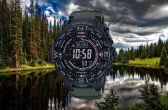 Casio Pro Trek PRW3510Y-8 Black and Olive Green with STN LCD and Silicone Bands