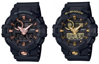 G-Shock GA710B-1A4 and GA710B-1A9 Black and Gold Street Series