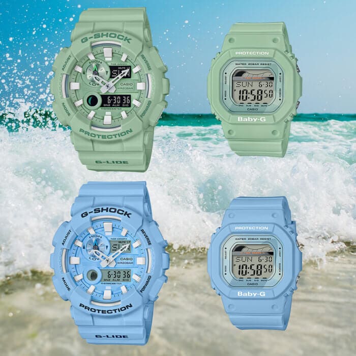 G-Shock G-LIDE GAX-100CS and Baby-G BLX-560 Pairs