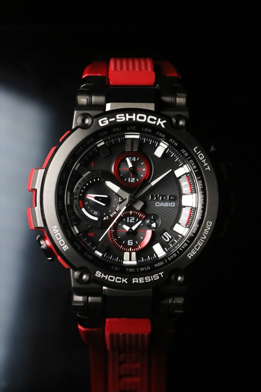 G Shock Mtg B1000b 1a4 Black Ip And Red Band