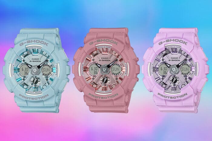 G-Shock GMA-S120DP Pastel Series: blue GMA-S120DP-2A, pink GMA-S120DP-4A, purple GMA-S120DP-6A