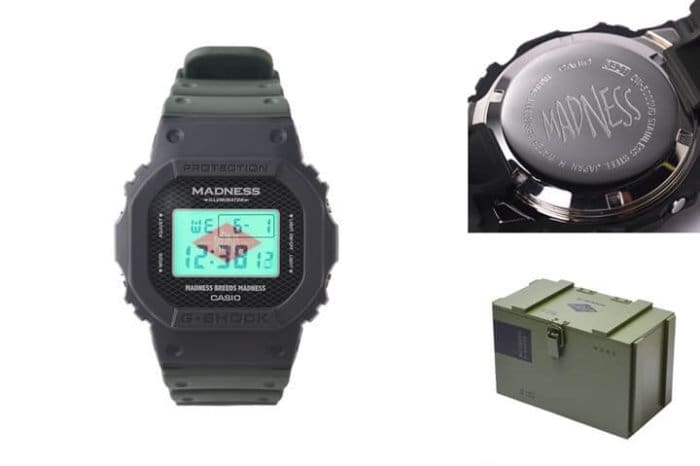 Madness x G-Shock DW-5000MD-1 Case Back and Box