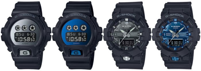 G-Shock DW-6900MMA-1 DW-6900MMA-2 GA-810MMA-1A GA-810MMB-1A2 Metallic Silver and Blue