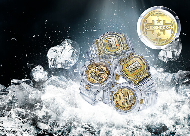 G Shock Glacier Gold Skeleton Gold th Anniversary Collection