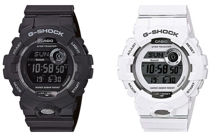 G-Shock GBD-800-1B GBD-800-7 Black, White with Step Tracker and Bluetooth