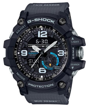 G-Shock GG1000-1A8 Mudmaster Black-Gray with Blue Accents