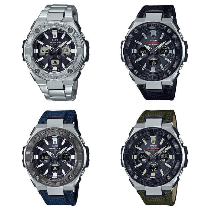 G-Shock G-STEEL GST-W330AC-1AJF GST-W330AC-2AJF GST-W330AC-3AJF GST-W330D-1AJF Stainless Steel Knurled Bezel