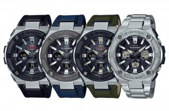 G-Shock G-STEEL GST-W330AC-1AJF GST-W330AC-2AJF GST-W330AC-3AJF GST-W330D-1AJF GST-W330AC-1 GST-W330AC-2A GST-W330AC-3A GST-W330D-1A Stainless Steel Knurled Bezel and Cordura and Tough Leather band