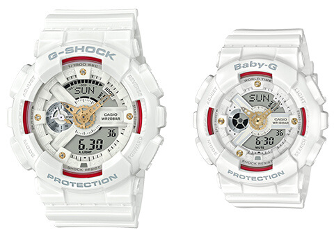 G-Shock GA-110DDR-7A & Baby-G BA-110DDR-7A with Natural Diamond Accents