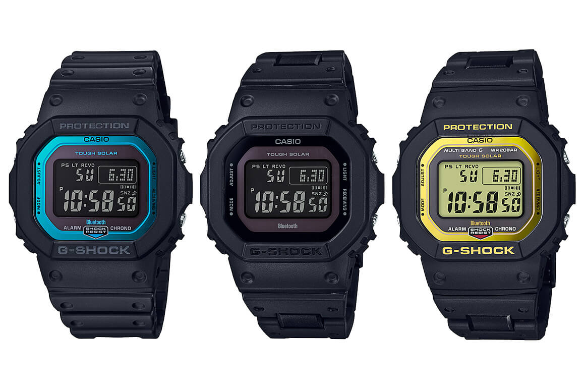 G-Shock GW-B5600: Tough Solar, Bluetooth, Resin Squares with Resin and Composite Bands