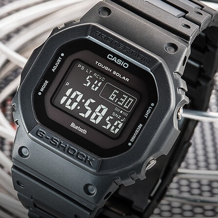 G-Shock GW-B5600: Tough Solar, Bluetooth, Resin Squares with Resin and Composite Bands