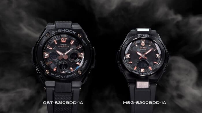 G-Shock-GST-S310BDD-1A and Baby-G G-MS MSG-S200BDD-1A with Natural Diamonds and Multi-Faceted Glass