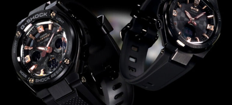 G-Shock-GST-S310BDD-1A and Baby-G G-MS MSG-S200BDD-1A with Natural Diamonds and Multi-Faceted Glass