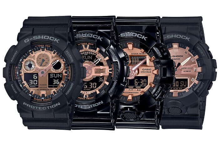 G-Shock Black and Rose Gold Series: G-Shock GA-100MMC-1A GA-110MMC-1A GA-700MMC-1AJF GA-800MMC-1AJF