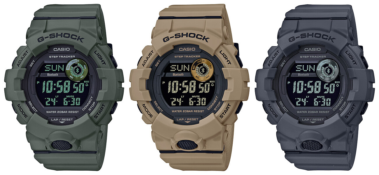 G-Shock G-SQUAD GBA-800UC and GBD-800UC Utility Color