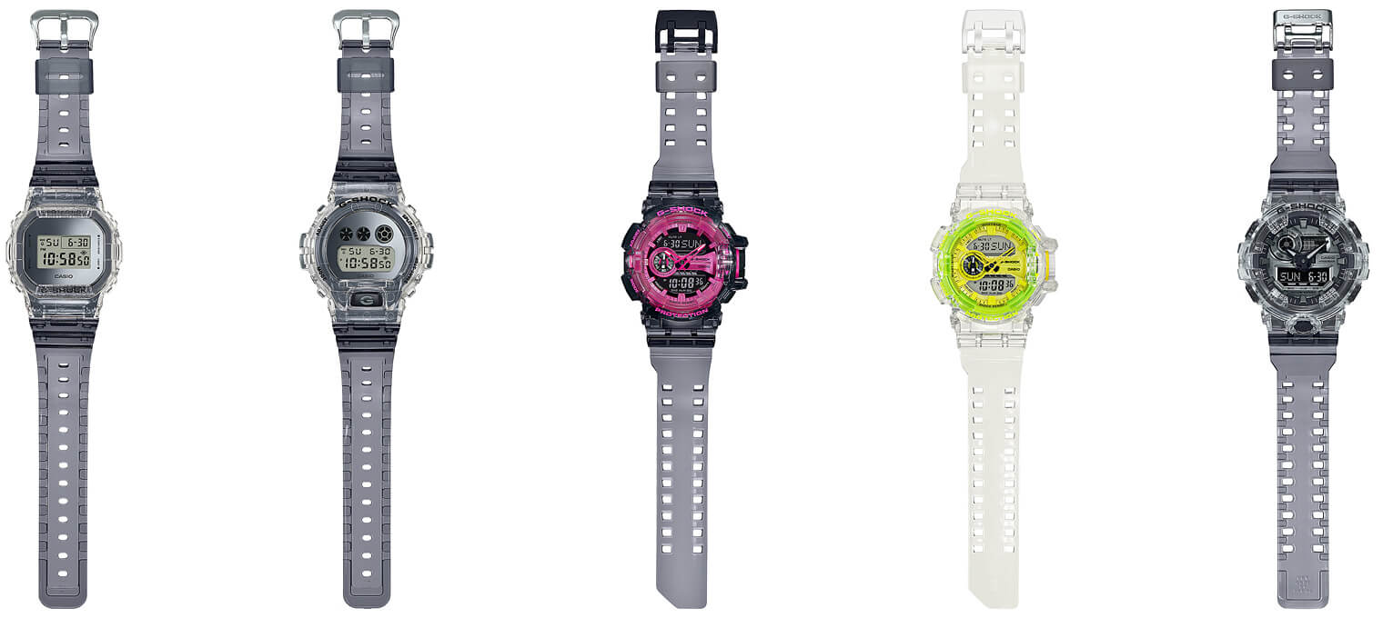G-Shock Clear Skeleton Series: 2 Classics, 3 Large Ana-Digis