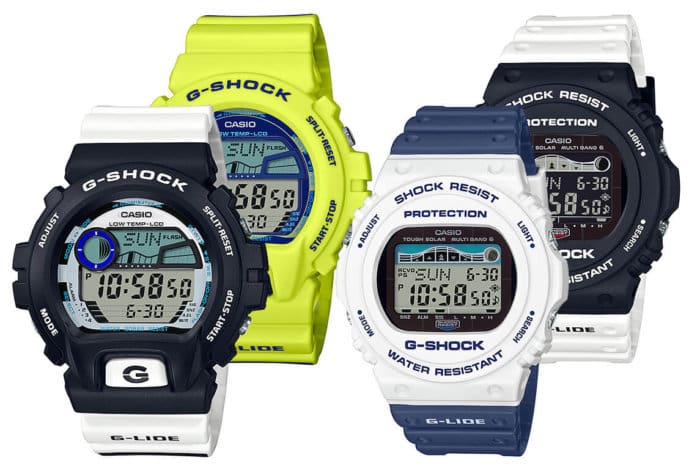 G-Shock G-LIDE Sea Snake Series: GLX-6900SS-1 GLX-6900SS-9 GWX-5700SS-7 GWX-5700SSN-1