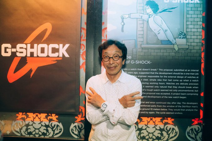 Kikuo Ibe at Vancouver G-Shock Event 2019 wearing white G-Shock
