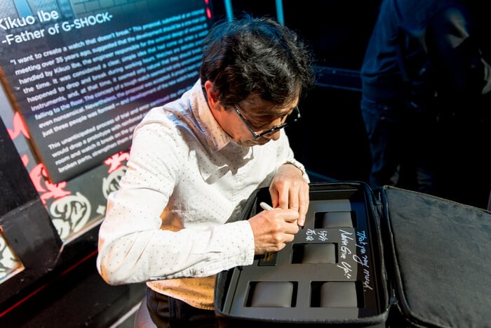 Kikuo Ibe signing autographs at G-Shock event in Vancouver, B.C. in 2019