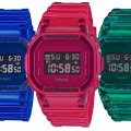 G-Shock DW-5600SB-2 DW-5600SB-3 DW-5600SB-4 Jelly Semi-Transparent Blue Green and Red