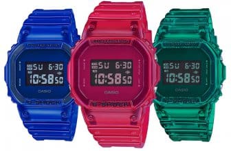 G-Shock DW-5600SB-2 DW-5600SB-3 DW-5600SB-4 Jelly Semi-Transparent Blue Green and Red