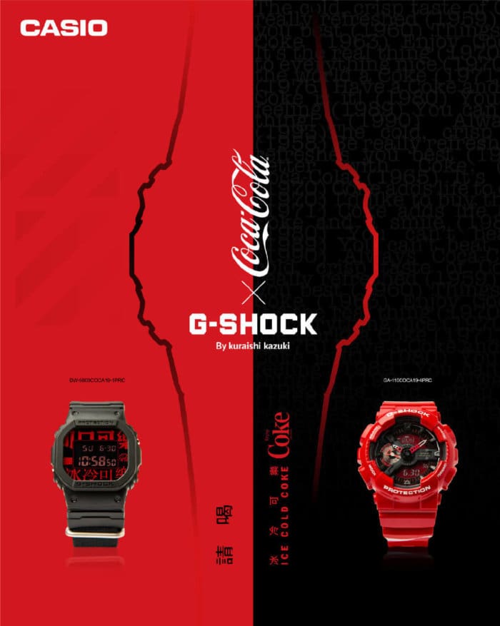 Coca-Cola x G-Shock DW-5600COCA19-1PRC GA-110COCA19-4PRC for China 2019