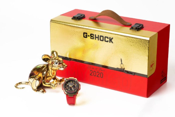 G-Shock GST-W300CX-4APFM & GST-W300CXB-4APFM Year of the Rat Chinese New Year 2020 Editions Case with Rat Figure