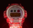 Clear Skeleton G-Shock Changing Color With Colored Lights